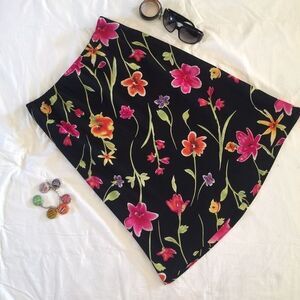 A-Line Floral Print Skirt